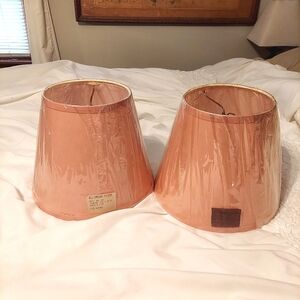 LOT 2 Shell Pink FABRIC LAMP SHADES 6x10x8 NWT AND SEALED!